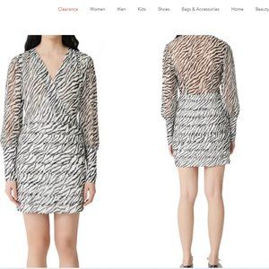 Ribane Zebra Print Long Sleeve Minidress